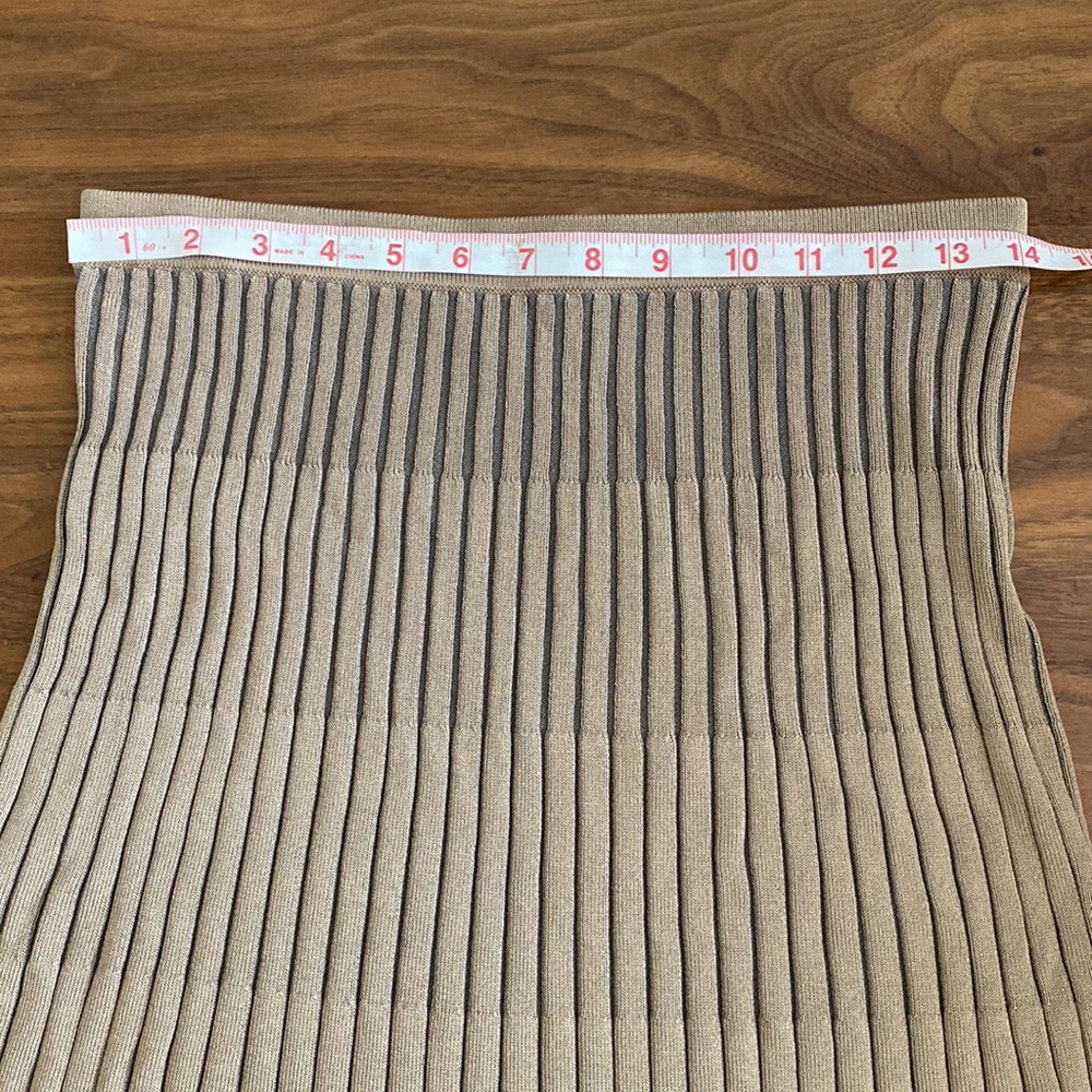 WORTH New York Knit Pleated Midi Skort Camel Tan Size Small - Picture 5 of 6